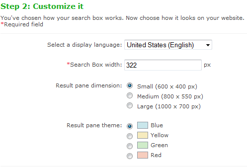 customize search